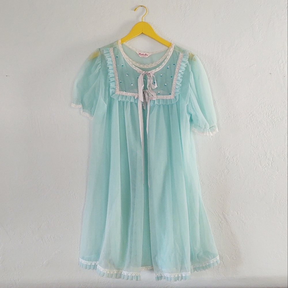 VINTAGE Rosemary's Baby Light Blue Night Gown